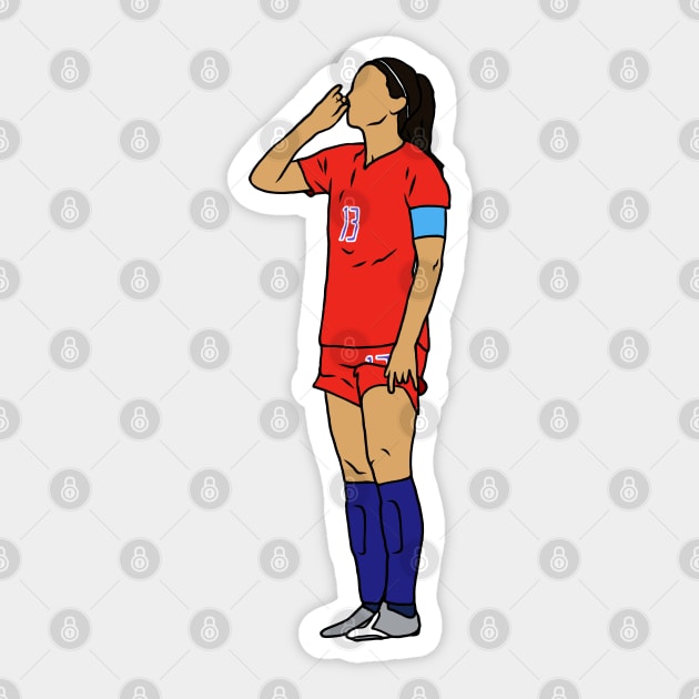 Alex Morgan Sipping Tea Sticker by rattraptees